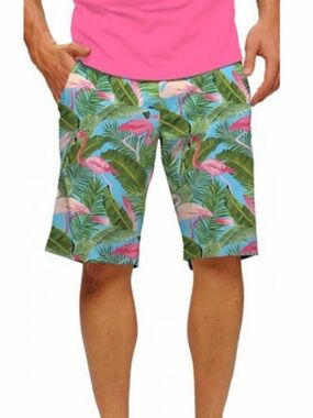 LOUDMOUTH Flamingo Garden Golf Shorts | Men’s 34